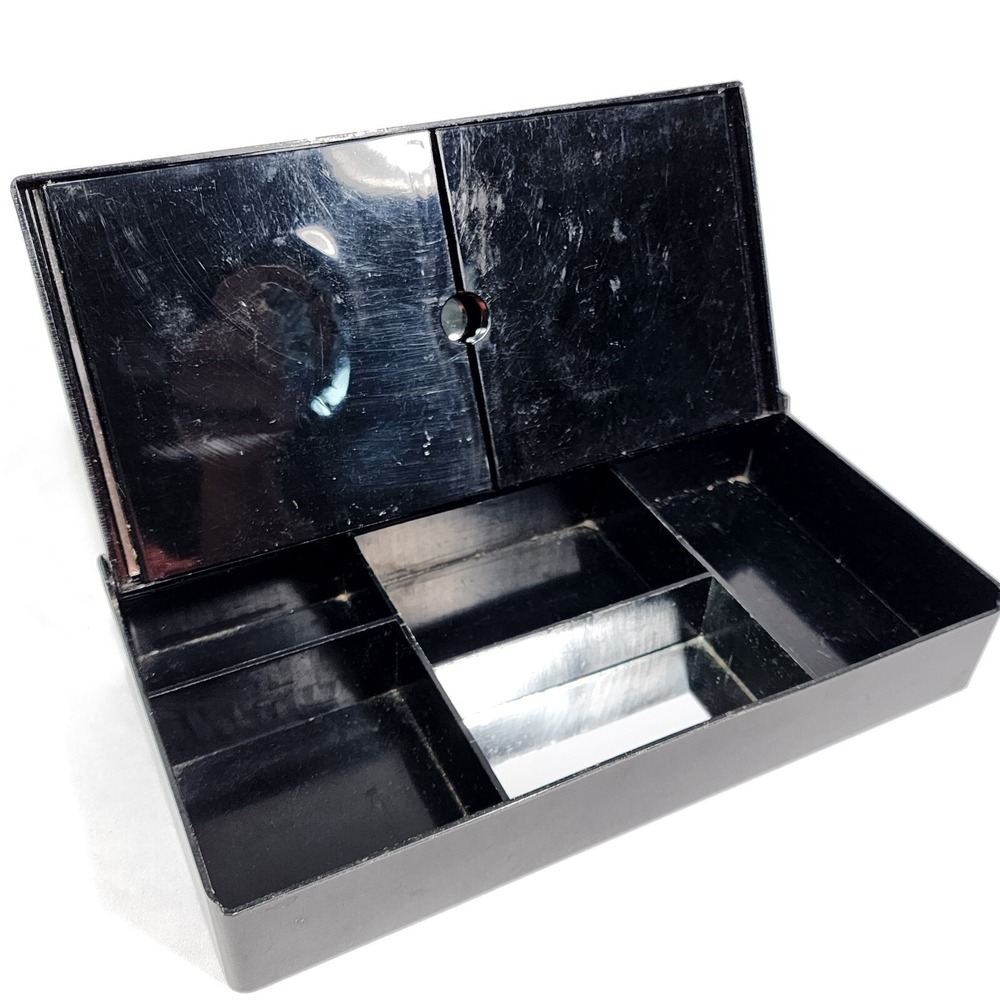 Vintage Hong Kong Travel Mirror Cosmetic Organizer‎ Jewelry Box Hibiscus Hawaii - Picture 4 of 12